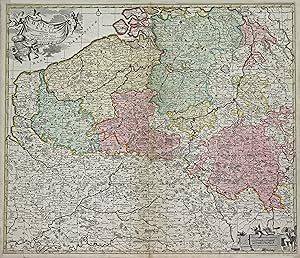 Kupferstich- Karte, n. F.de Witt, f. Elwe b. Ottens, "Belgii Regii Accuratissima Tabula".