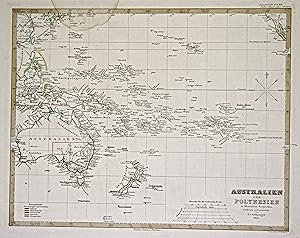 Bild des Verkufers fr Kupferstich- Karte, v. Poppey n. Stlpnagel, "Australien und Polynesien". zum Verkauf von Antiquariat Clemens Paulusch GmbH