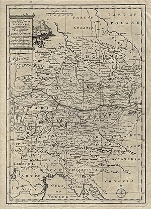 Bild des Verkufers fr Kupferstich- Karte, b. Eman. Bowen, "A new and accurate map of the South-East part of Germany, .". zum Verkauf von Antiquariat Clemens Paulusch GmbH