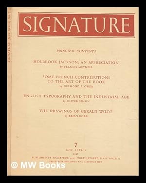 Image du vendeur pour Signature : a quadrimestrial of typography and graphic arts. New series : 7, 1948 mis en vente par MW Books Ltd.