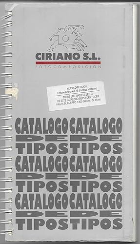 Catalogo de Tipos. Ciriano S.L. Tipografia