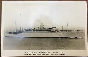 P.&O. R.M.S.  Strathmore  23.500 tons., India and Australia mail and passenger service. Cartolina