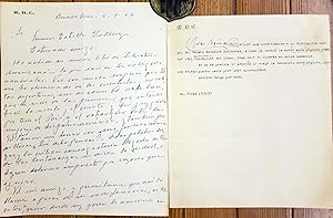 Imagen del vendedor de Manuscript letter & typewritten letter. a la venta por Chaco 4ever Books