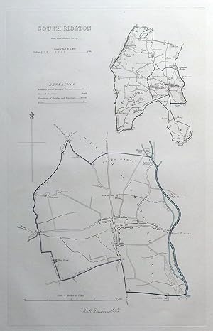 Antique Map SOUTH MOLTON, DEVON, Street Plan, Dawson Original 1832