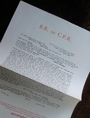 B.R. to C.P.R.: [facsimile of a letter from Bruce Rogers to Carl P. Rollins, London, 2 (?) March ...