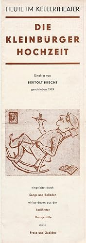 Seller image for Programmheft Bertolt Brecht DIE KLEINBRGERHOCHZEIT 15. Dezember 1978 Kellertheater for sale by Programmhefte24 Schauspiel und Musiktheater der letzten 150 Jahre
