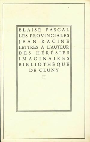 Image du vendeur pour Les provinciales Tome II - Blaise Pascal mis en vente par Book Hmisphres