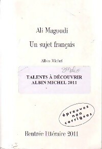 Seller image for Un sujet fran?ais - Ali Magoudi for sale by Book Hmisphres