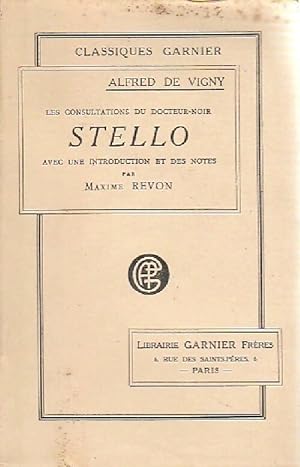 Image du vendeur pour Stello - Alfred De Vigny mis en vente par Book Hmisphres