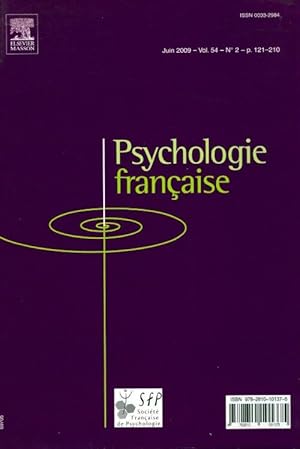 Psychologie fran aise n 54 - Collectif