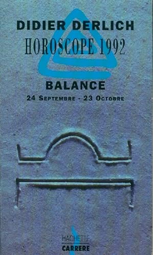 Imagen del vendedor de Balance 1992 - Didier Derlich a la venta por Book Hmisphres