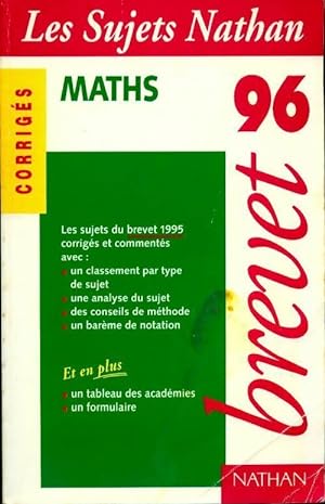 Math matiques Brevet Corrig s 1996 - Collectif
