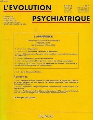 L' volution psychiatrique n 62-3 : L'apparence - Collectif