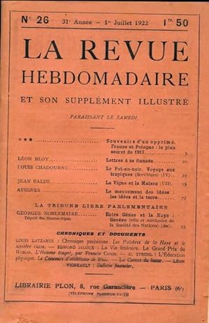 La revue hebdomadaire 31e ann e n 26 - Collectif