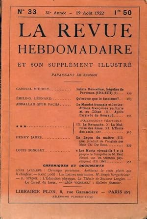 La revue hebdomadaire 31e ann e n 33 - Collectif