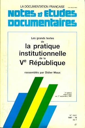 Immagine del venditore per La pratique institutionnelle de la Ve R?publique - Didier Maus venduto da Book Hmisphres