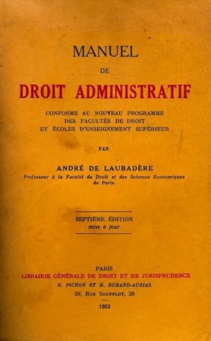 Image du vendeur pour Manuel de droit administratif - Gaudemet Laubadere mis en vente par Book Hmisphres