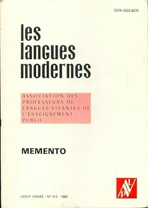 Les langues modernes n°4-5 76e année - Collectif