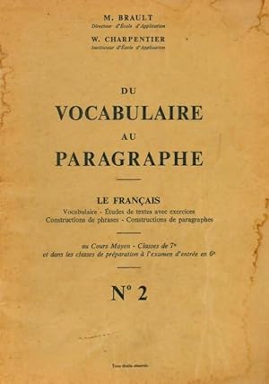 Seller image for Du vocabulaire au paragraphe n?2 - Marcel Brault for sale by Book Hmisphres