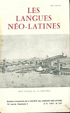 Les langues néo latines n°237 75e année fascicule 2 - Collectif
