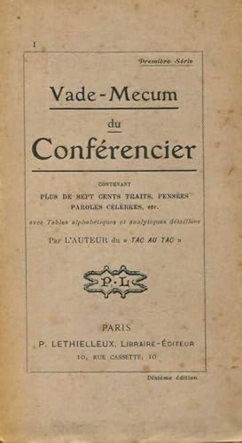 Seller image for Vade mecum du conf?rencier - Ernest Augier for sale by Book Hmisphres