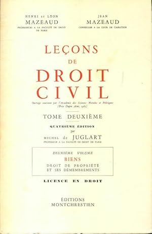 Seller image for Le?ons de droit civil Tome II - Henri Mazeaud for sale by Book Hmisphres