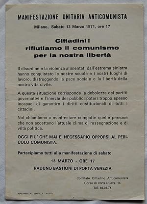 MANIFESTAZIONE UNITARIA ANTICOMUNISTA.