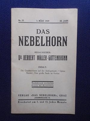Seller image for Das Nebelhorn. III. Jahr, Nr. 53 - 1. Mrz 1929. for sale by Antiquariat Klabund Wien