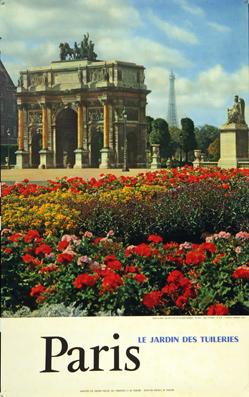 Plakat - France - Paris-le jardin du Tuileries. Offset.