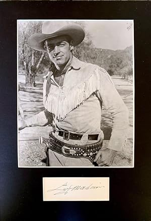 Guy Madison autograph and publicity photo, matted and mounted