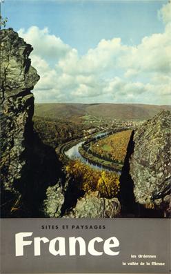 Plakat - France - Site & Paysages - Les Ardennes, La vallée de la Meuse. Offset.