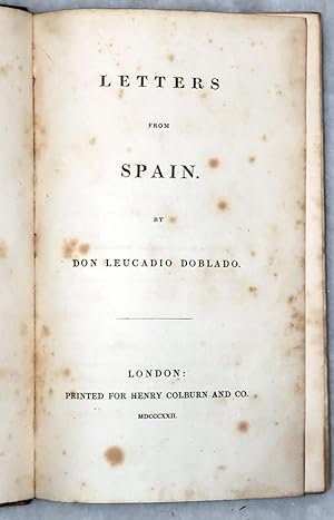 Image du vendeur pour Letters from Spain mis en vente par Lloyd Zimmer, Books and Maps