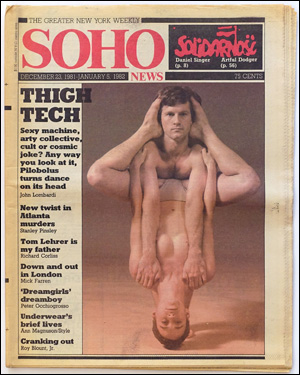 Bild des Verkufers fr SoHo News, Vol. 9, No. 12 (December 23, 1981 - January 5, 1982) zum Verkauf von Specific Object / David Platzker