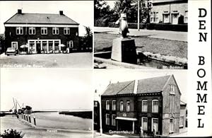 Bild des Verkufers fr Ansichtskarte / Postkarte Den Bommel Sdholland, Haven, Gemeentehuis, Hr Bommel, Hotel Cafe de Beurs zum Verkauf von akpool GmbH