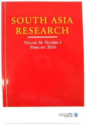 Bild des Verkufers fr South Asia Research, Vol. 36, No. 1, February 2016 zum Verkauf von PsychoBabel & Skoob Books