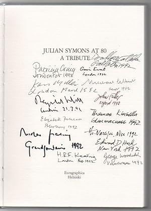 Bild des Verkufers fr Julian Symons at 80: A Tribute [TIRATURA DI TESTA] zum Verkauf von Libreria Antiquaria Pontremoli SRL