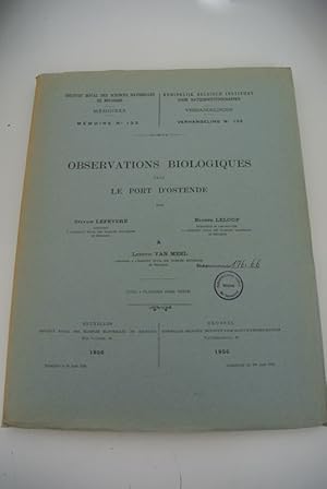 Bild des Verkufers fr Observations biologiques dans le port d'Ostende. (= Institut royal des sciences naturelles de Belgique, Memoire No. 133) zum Verkauf von Antiquariat Bookfarm