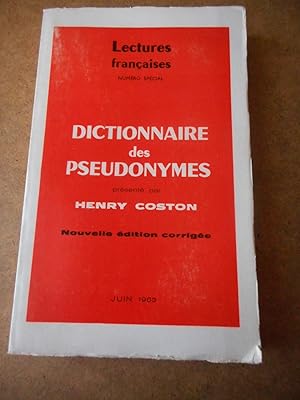 Image du vendeur pour Lectures francaises - Numero special juin 1965 - Dictionnaire des pseudonymes - Nouvelle edition corrigee mis en vente par Frederic Delbos