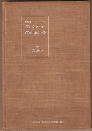 Bild des Verkufers fr Der moderne Mensch. Versuche ber Lebensfhrung. zum Verkauf von Antiquariat Neue Kritik