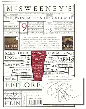 Seller image for McSweeney's Number Nine: The Presumption of Good Will for sale by Kenneth Mallory Bookseller ABAA