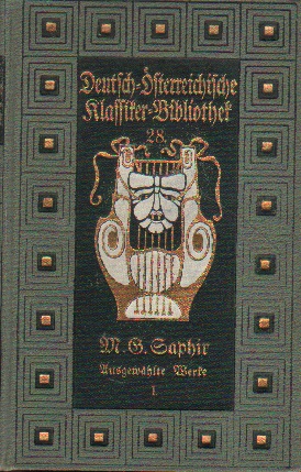 Bild des Verkufers fr M. G. Saphir. Ausgewhlte Werke. zum Verkauf von Versandantiquariat Boller