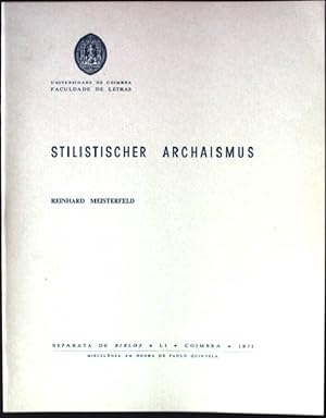 Bild des Verkufers fr Stilistischer Archaismus Separata de Biblos zum Verkauf von books4less (Versandantiquariat Petra Gros GmbH & Co. KG)