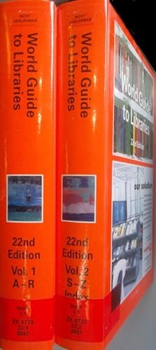 Bild des Verkufers fr World Guide to Libraries (2 vols.set/ 2 Bnde KOMPLETT) - Vol.1: Libraries A-R/ Vol.2: Libraries S-Z/ Index. zum Verkauf von books4less (Versandantiquariat Petra Gros GmbH & Co. KG)