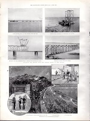 Seller image for PRINT: "Building the Bridge Over the Atbara River in the Sudan". photos from The Illustrated London News, September 2, 1899 for sale by Dorley House Books, Inc.