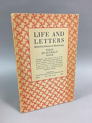 Image du vendeur pour Life and Letters. Vol. VIII, No. 44, March 1932 mis en vente par DuBois Rare Books