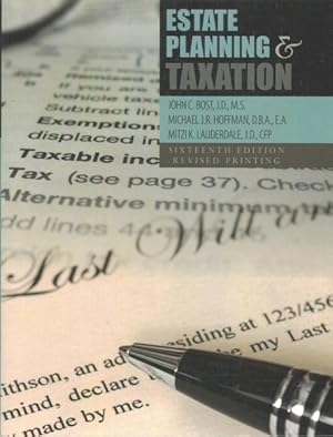 Immagine del venditore per Estate Planning & Taxation venduto da GreatBookPrices