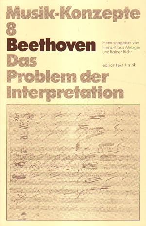 Seller image for Beethoven. Das Problem der Interpretation. for sale by Versandantiquariat Boller