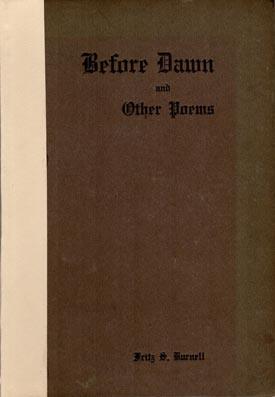 Bild des Verkufers fr Before Dawn and Other Poems. zum Verkauf von Berkelouw Rare Books