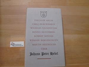 Seller image for ber Johann Peter Hebel. for sale by Antiquariat im Kaiserviertel | Wimbauer Buchversand