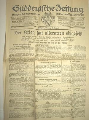 Süddeutsche Zeitung Nr. 212 vom 3. August 1914